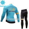 Tenue Maillot M/L + Collant 2017 Astana Pro Team Enfant Hiver Thermal Fleece N001